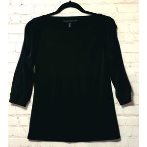 WHBM Black 3/4 Cut Out Top XXS